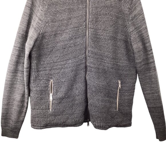 Calibrate Mens Sweater Jacket Size XL Xlarge Gray Textured Knit Zip-Up Insulated - Picture 3 of 10